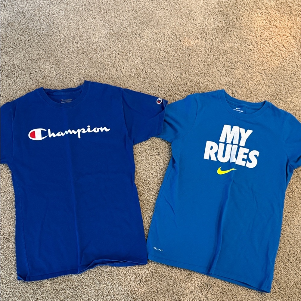 2 Tees, one champion, one Nike brand